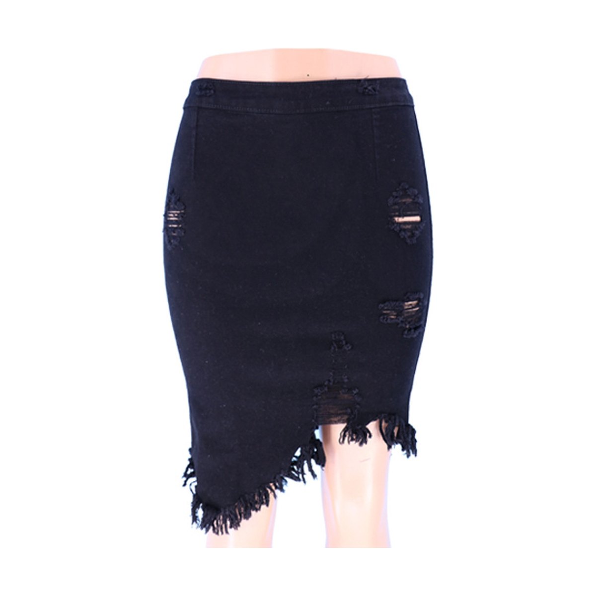 Women's Ripped Bag Hip Skirt Denim