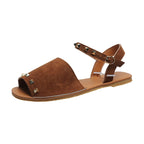 Women's Rivet Sandals Fish Mouth Shoes Flat Beach