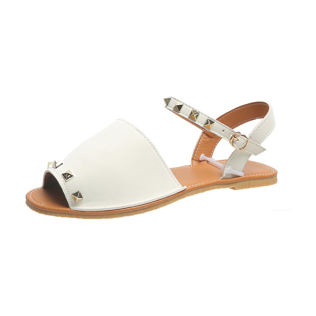 Women's Rivet Sandals Fish Mouth Shoes Flat Beach