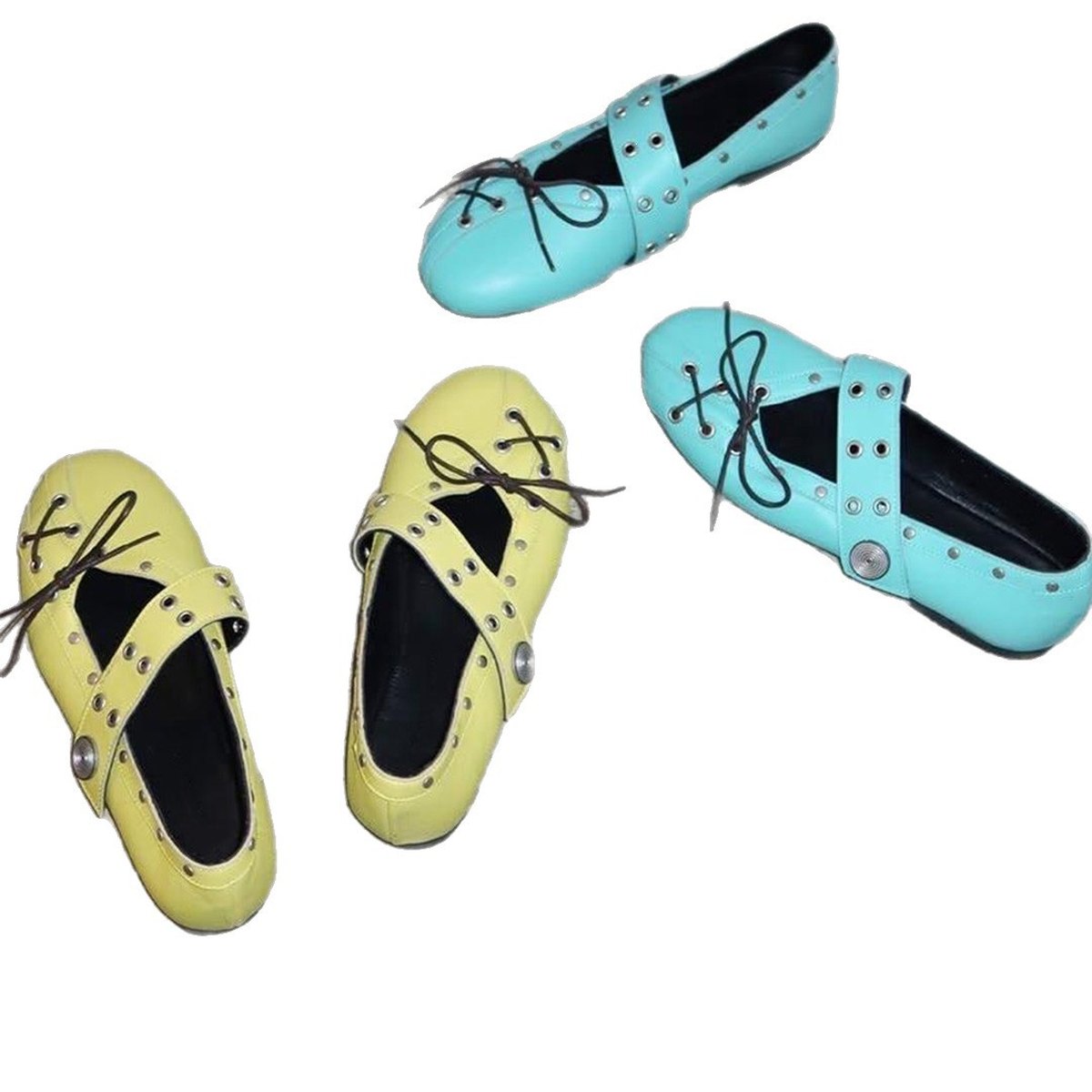 Women's Rivet-strap Ballet Flats Flat-soled Round-toe Mary Jane