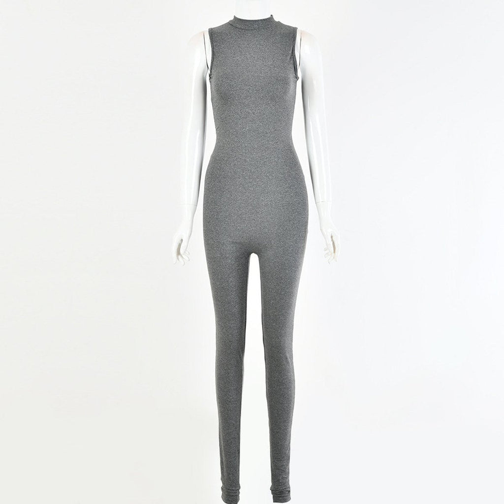 Women's Round Neck Stitching Jumpsuit