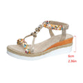 Women's Round Toe Flat Bottom Wedge Sandals Woven