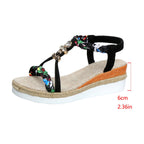 Women's Round Toe Flat Bottom Wedge Sandals Woven