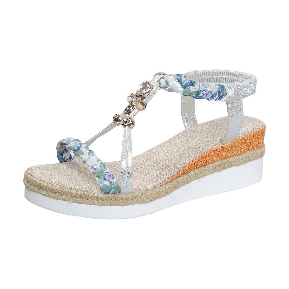 Women's Round Toe Flat Bottom Wedge Sandals Woven