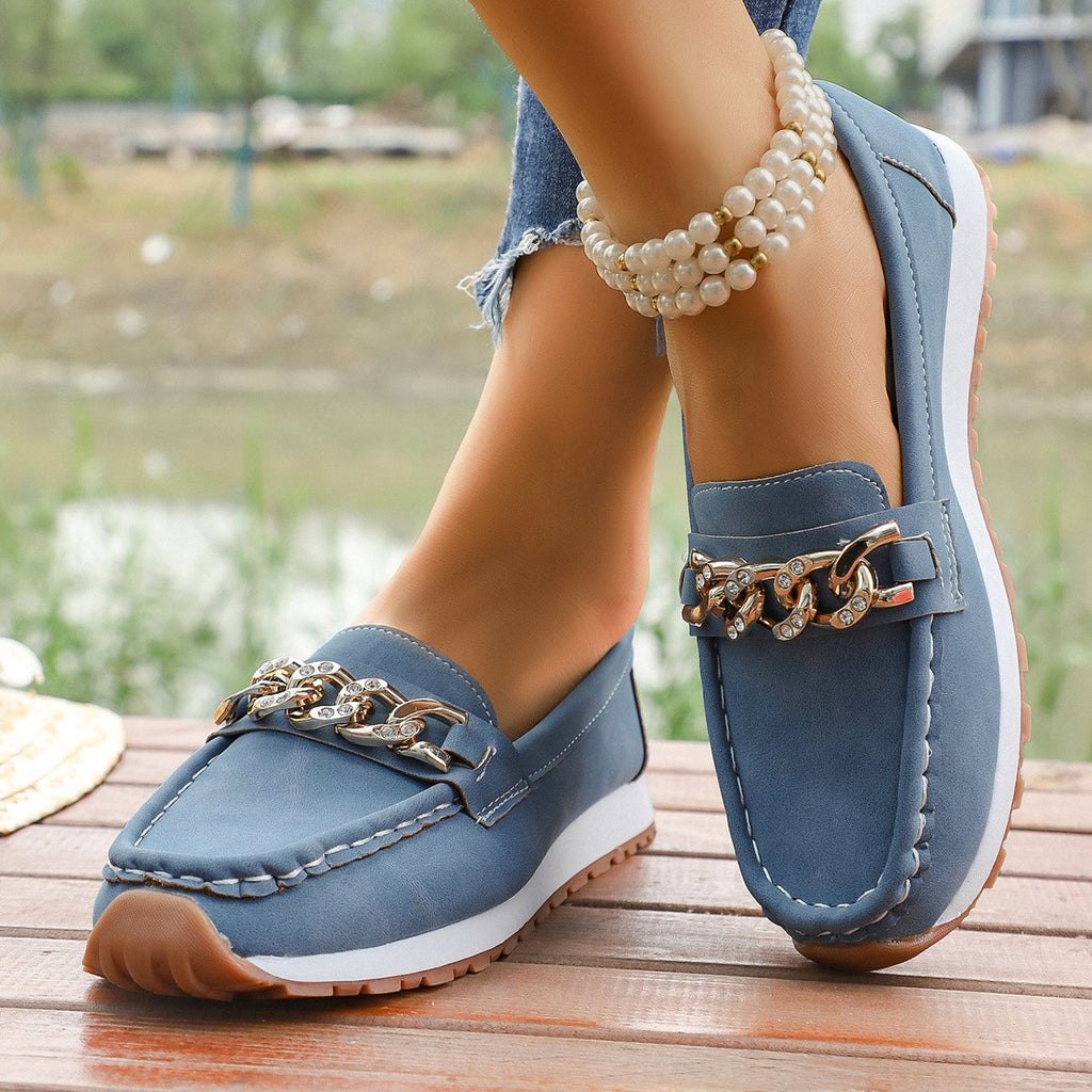 Women's Round-toe Platform Casual Large-size Loafers