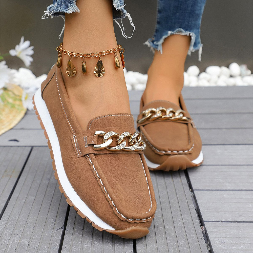 Women's Round-toe Platform Casual Large-size Loafers