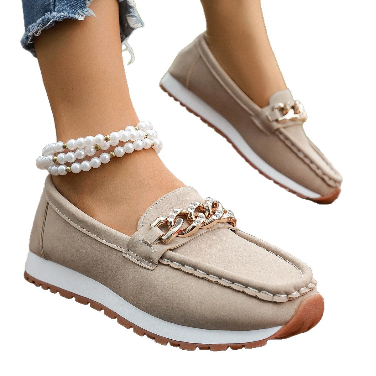 Women's Round-toe Platform Casual Large-size Loafers