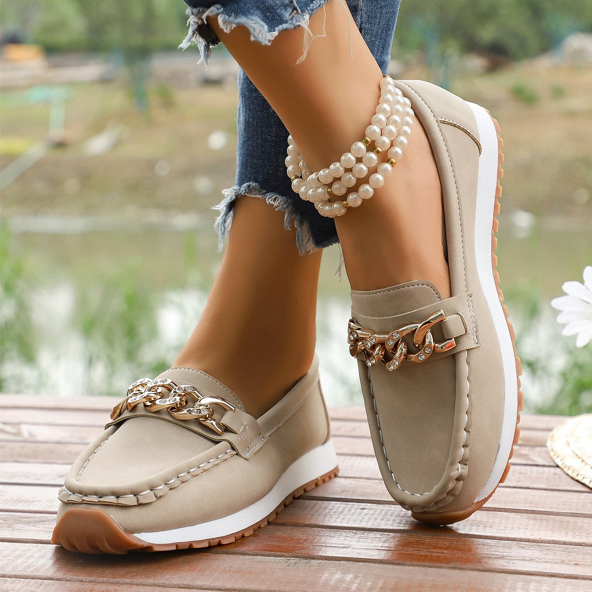 Women's Round-toe Platform Casual Large-size Loafers