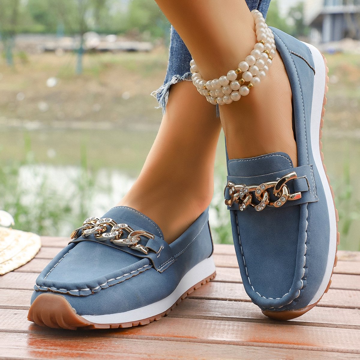 Women's Round-toe Platform Casual Large-size Loafers