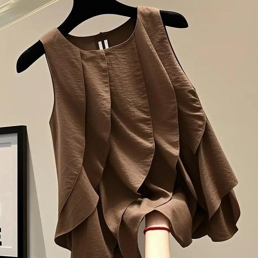 Women's Ruffled Sleeveless Blouse