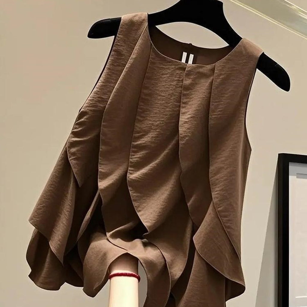 Women's Ruffled Sleeveless Blouse
