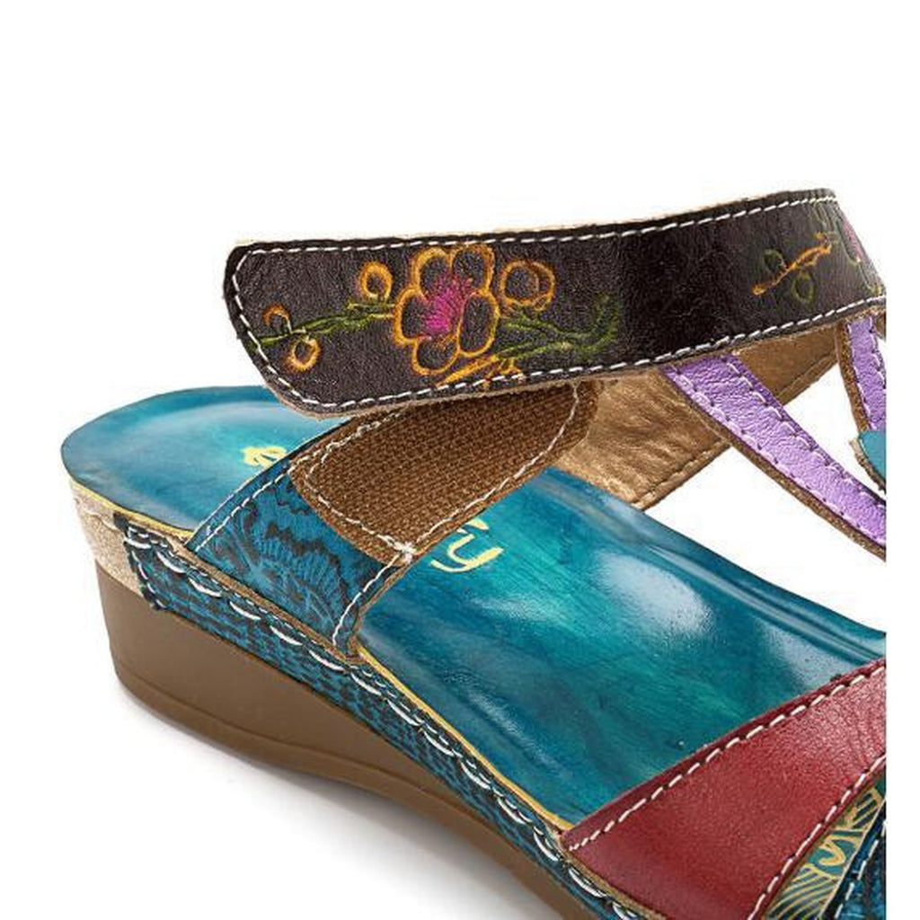Women's Sandals Heeled Slippers Ethnic Flower Shoes