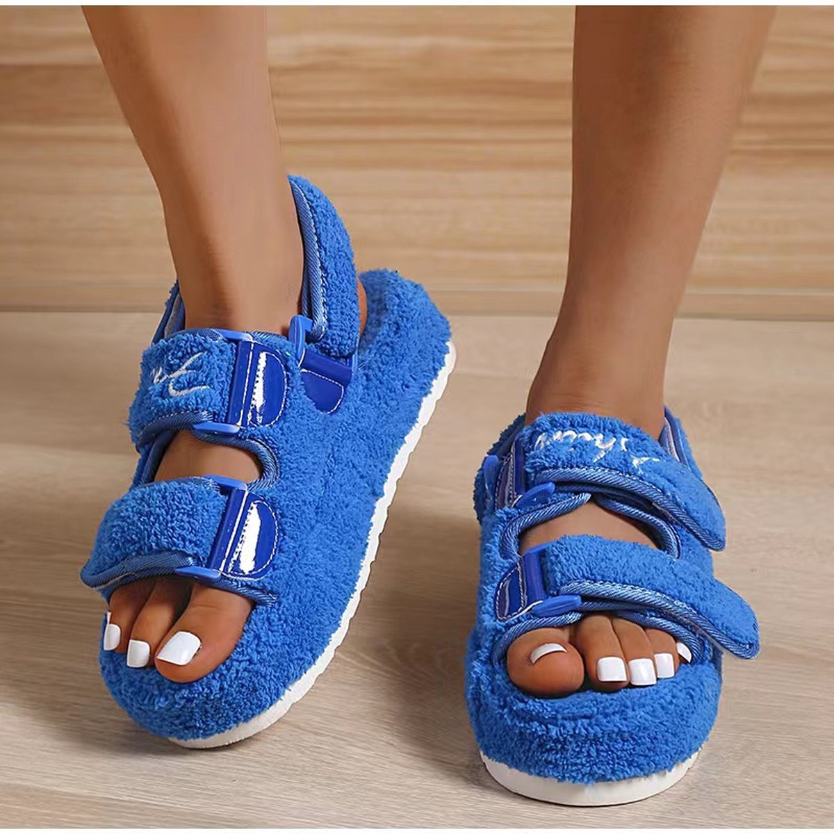 Women's Sandals Velcro Plush Shoes Rome Platform High