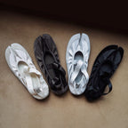 Women's Satin Colorblock Open-toe Stretch Cross-strap Flat Ballet