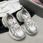 Women's Sequin Dad Sneakers Thick Platform Wing-tip Casual