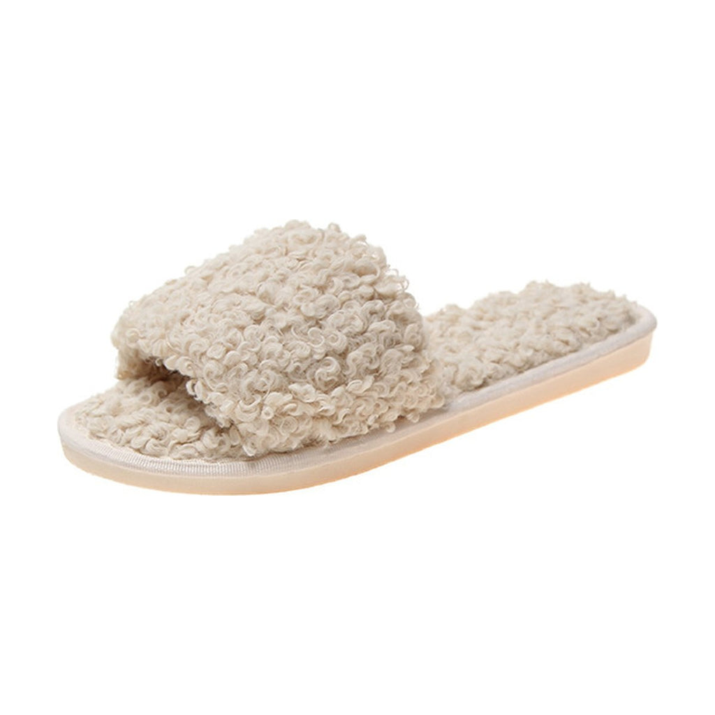 Women's Sheep Curl Slippers Suitable Non-slip Cotton
