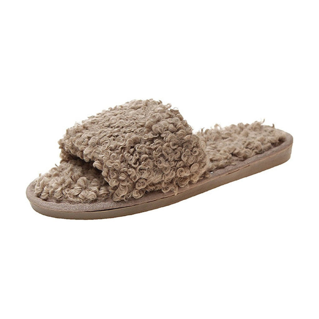 Women's Sheep Curl Slippers Suitable Non-slip Cotton