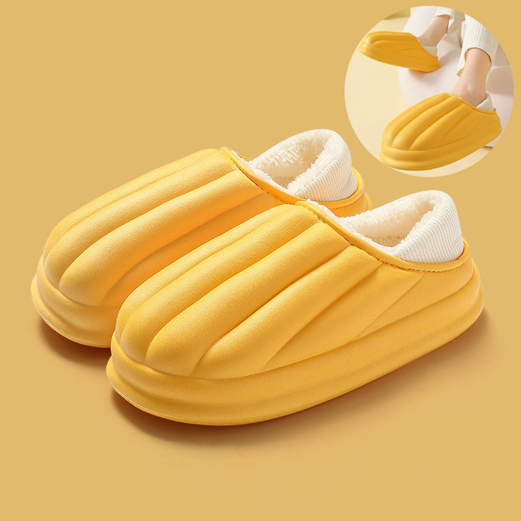 Women's Shell Shape Design Cotton Shoes Waterproof Thick-soled