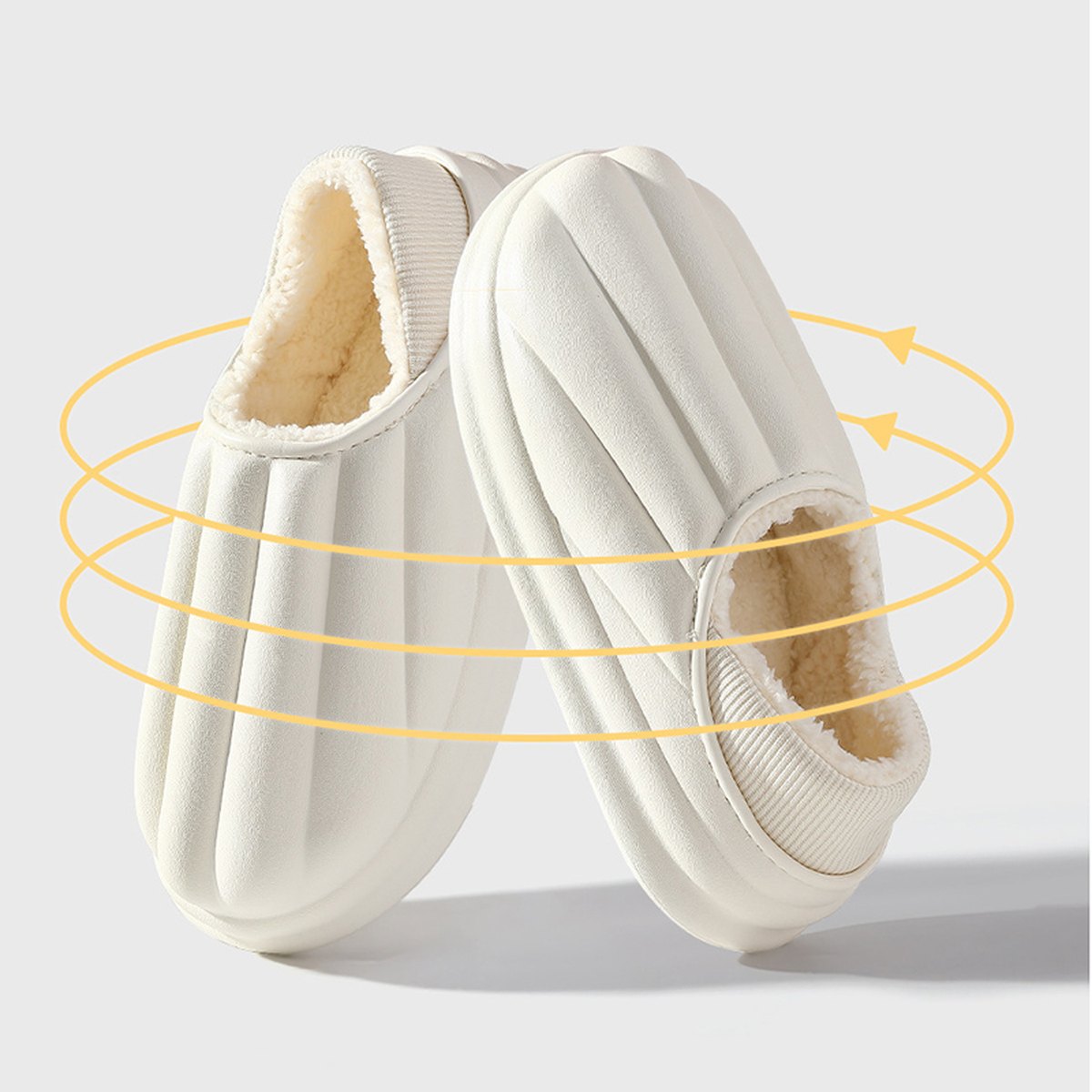 Women's Shell Shape Design Cotton Shoes Waterproof Thick-soled
