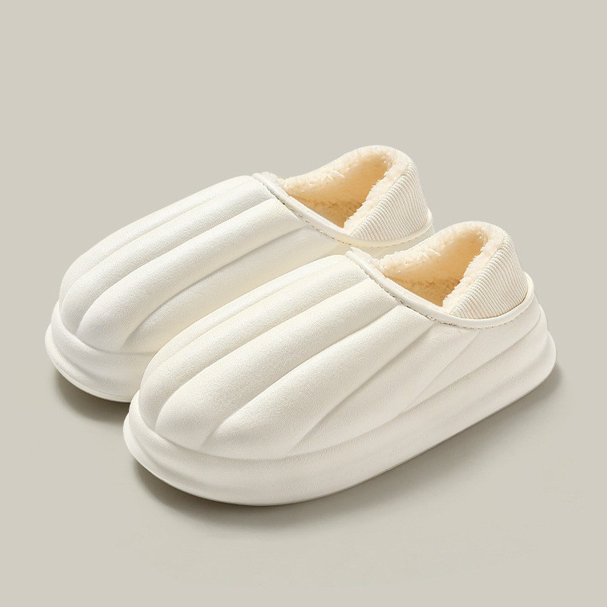 Women's Shell Shape Design Cotton Shoes Waterproof Thick-soled