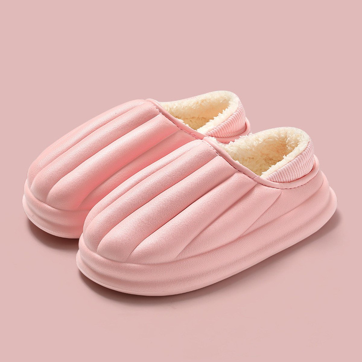 Women's Shell Shape Design Cotton Shoes Waterproof Thick-soled