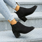Women's Shoes Pointed Toe Thick Square Heel Ankle