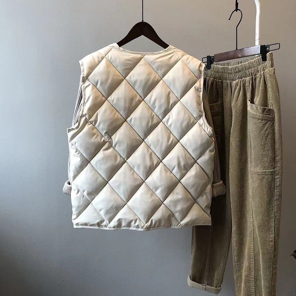 Women's Short Cotton Jacket Vest Loose Puffer