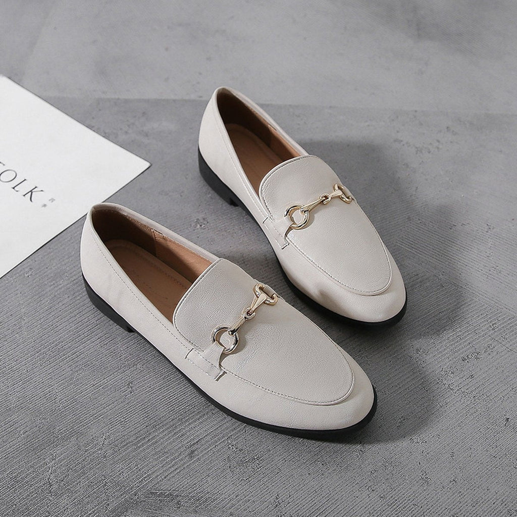 Women's Single Shoes Small Leather British College Retro