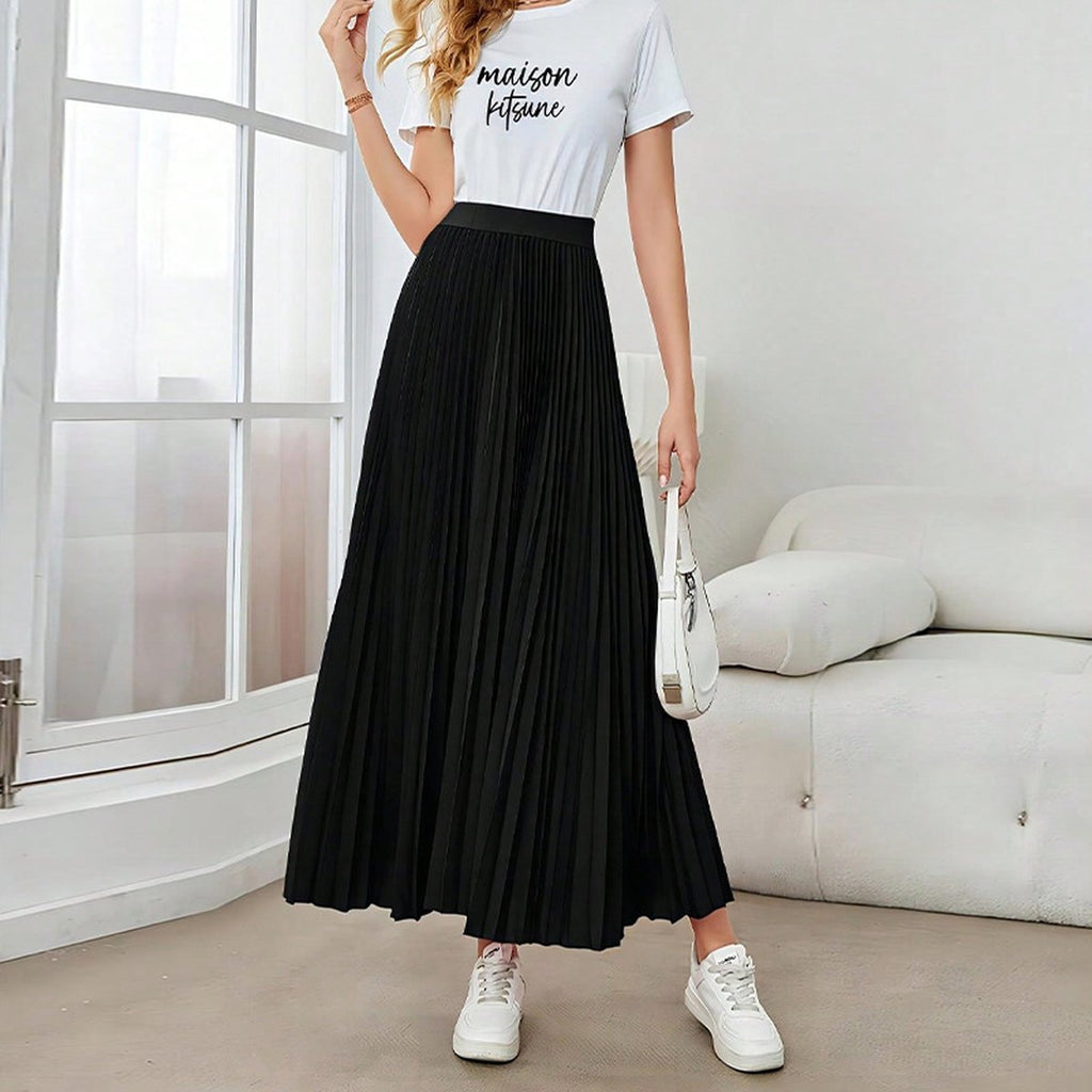 Women's Skirt Elegant Pleated Puffy Umbrella Polyester