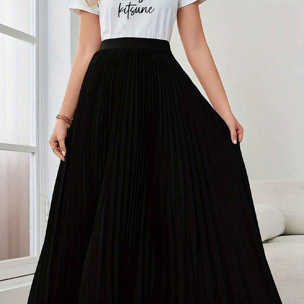 Women's Skirt Elegant Pleated Puffy Umbrella Polyester
