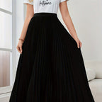 Women's Skirt Elegant Pleated Puffy Umbrella Polyester