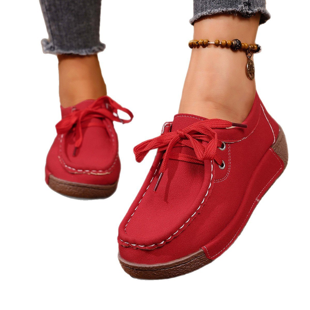 Women's Slip-on Loafers Round-toe Single-layer Shoes