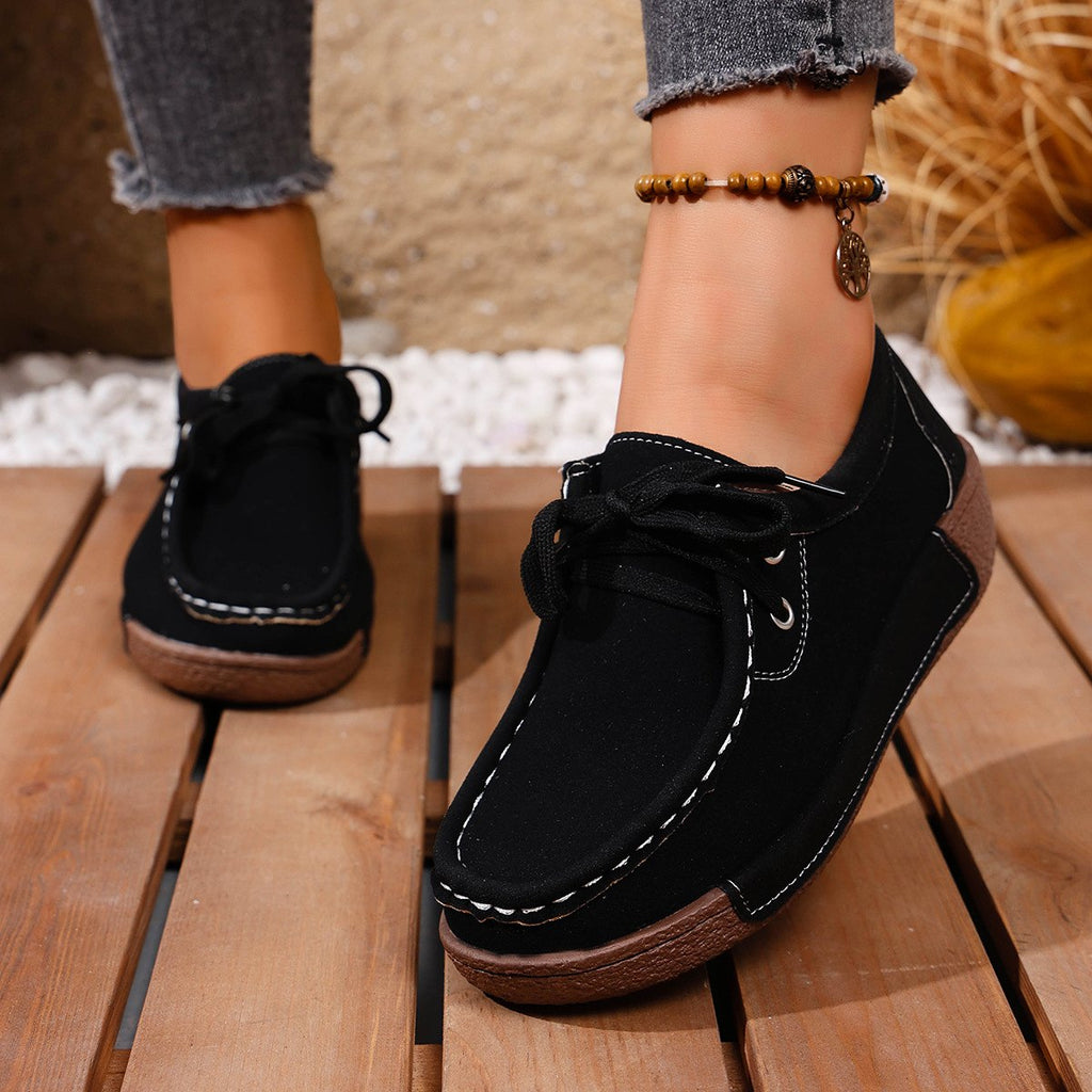 Women's Slip-on Loafers Round-toe Single-layer Shoes