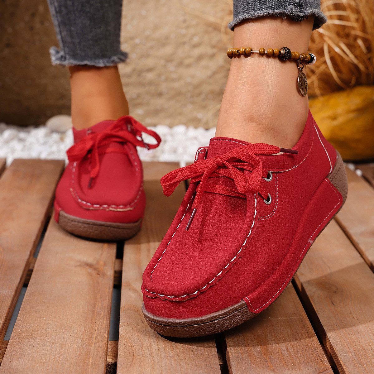 Women's Slip-on Loafers Round-toe Single-layer Shoes