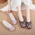 Women's Slippers Mesh Embroidered Cotton Shoes Casual Outdoor