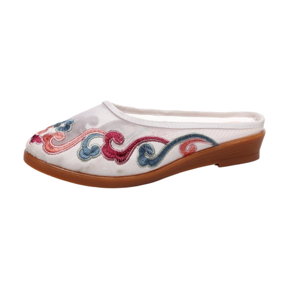 Women's Slippers Mesh Embroidered Cotton Shoes Casual Outdoor
