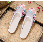 Women's Slippers Mesh Embroidered Cotton Shoes Casual Outdoor