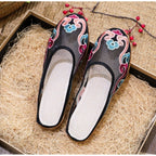 Women's Slippers Mesh Embroidered Cotton Shoes Casual Outdoor