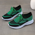 Women's Sneakers Lace-up Mesh Green Black Sports Shoes