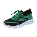 Women's Sneakers Lace-up Mesh Green Black Sports Shoes
