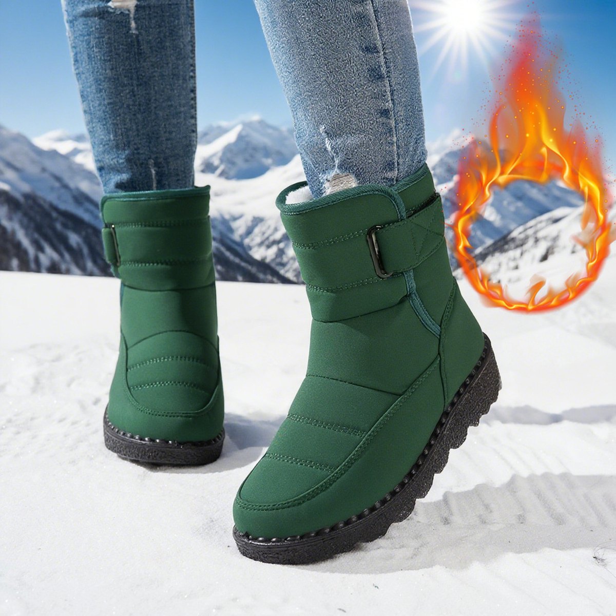 Women's Snow Boots Plus Size Velvet Warm Cotton