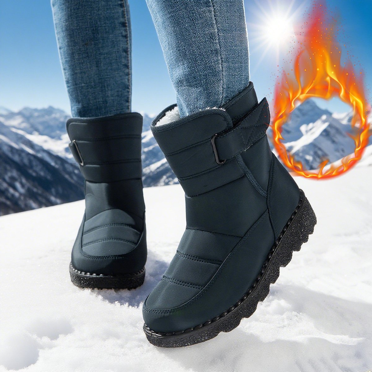 Women's Snow Boots Plus Size Velvet Warm Cotton