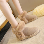 Women's Snow Boots Students Warm Slip On Fluffy