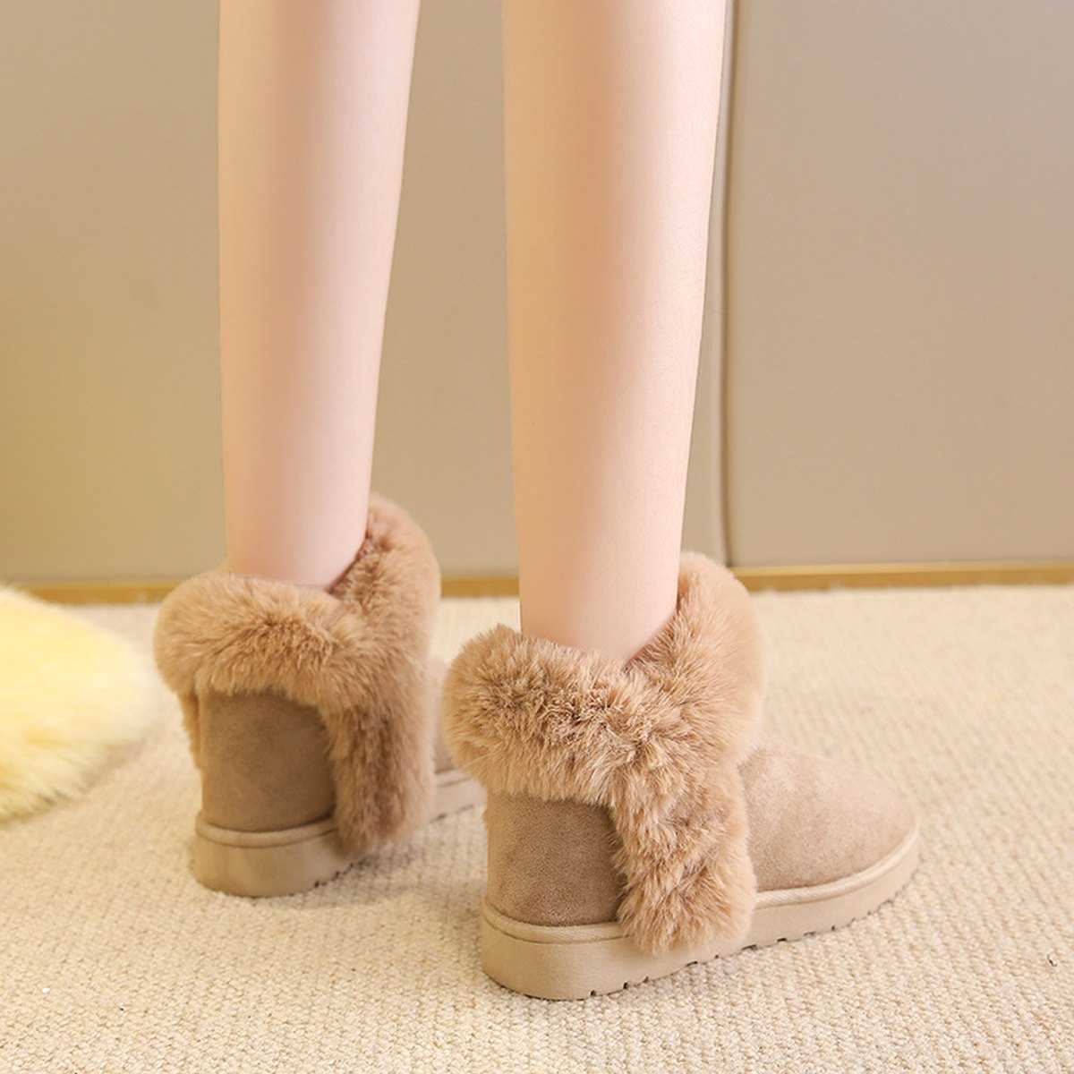 Women's Snow Boots Students Warm Slip On Fluffy