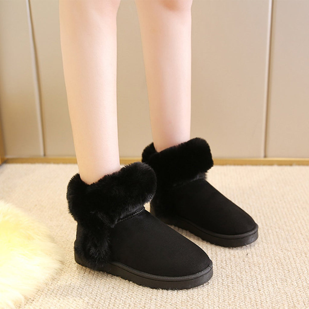 Women's Snow Boots Students Warm Slip On Fluffy