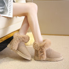Women's Snow Boots Students Warm Slip On Fluffy