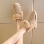 Women's Snow Boots Students Warm Slip On Fluffy
