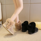 Women's Snow Boots Students Warm Slip On Fluffy