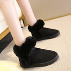 Women's Snow Boots Students Warm Slip On Fluffy