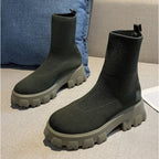 Women's Sock Boots Platform Chunky Heels Shoes